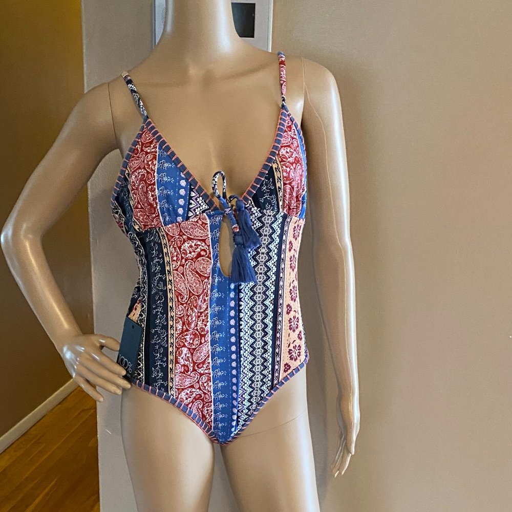 MinkPink LILY Tie Front 1 Piece Swimsuit NWT Size M